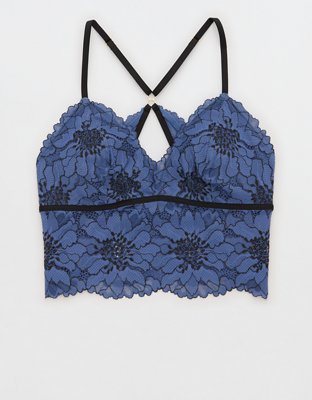 Aerie Midnight Lace Padded Longline Bralette
