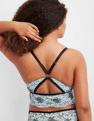 Aerie Midnight Lace Padded Longline Bralette