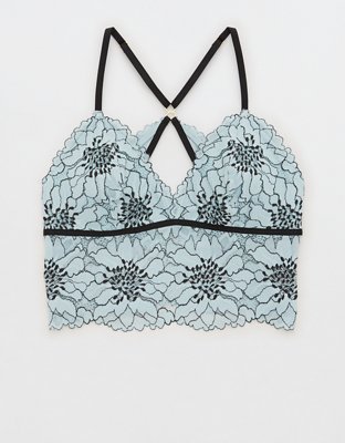 Aerie Midnight Lace Padded Longline Bralette
