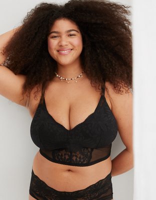 Aerie Hibiscus Lace Padded Longline Bralette