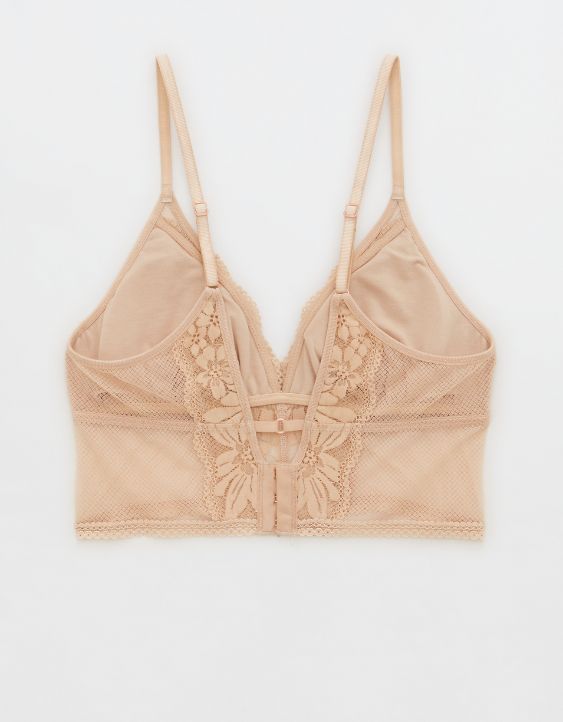 Aerie Hibiscus Lace Padded Longline Bralette