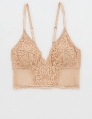 Aerie Hibiscus Lace Padded Longline Bralette