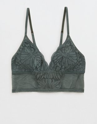Aerie Hibiscus Lace Padded Longline Bralette