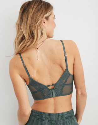 Aerie Hibiscus Lace Padded Longline Bralette