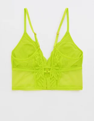 Aerie Hibiscus Lace Padded Longline Bralette