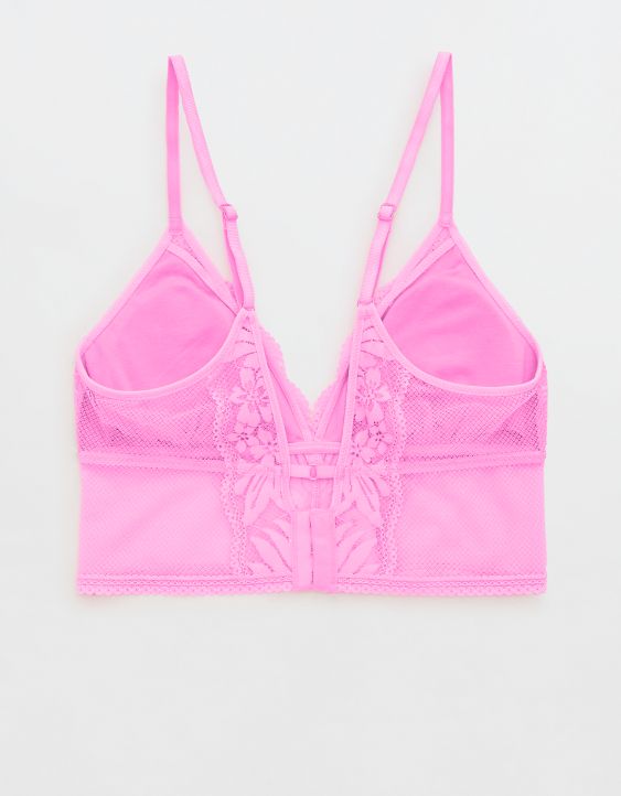 Aerie Hibiscus Lace Padded Longline Bralette
