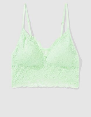 Show Off Eyelash Lace Padded Push Up Triangle Bralette