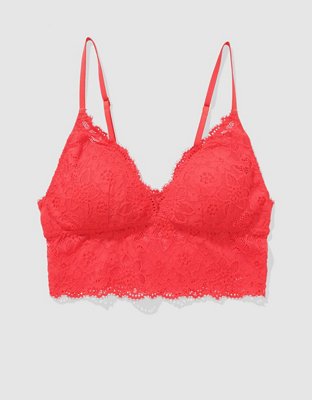 Show Off Eyelash Lace Padded Push Up Triangle Bralette