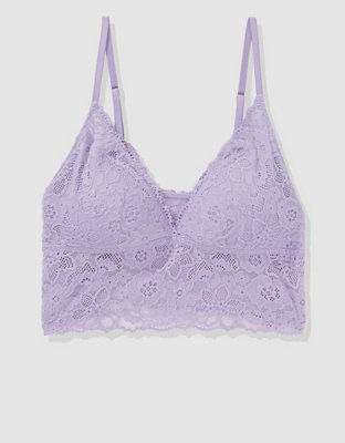 Show Off Eyelash Lace Padded Push Up Triangle Bralette