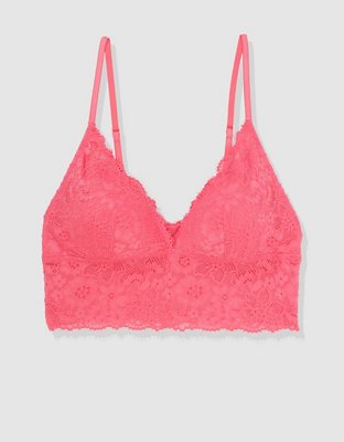 Show Off Eyelash Lace Padded Push Up Triangle Bralette