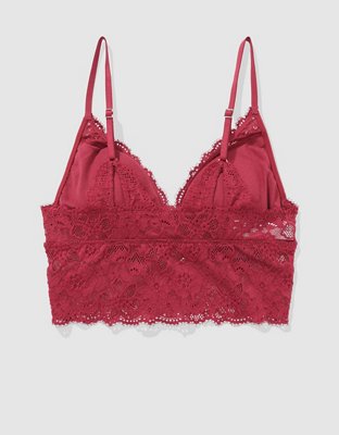 Show Off Eyelash Lace Padded Push Up Triangle Bralette