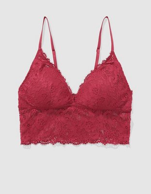 Show Off Eyelash Lace Padded Push Up Triangle Bralette