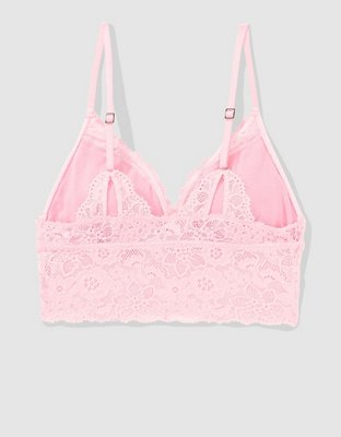 Show Off Eyelash Lace Padded Push Up Triangle Bralette