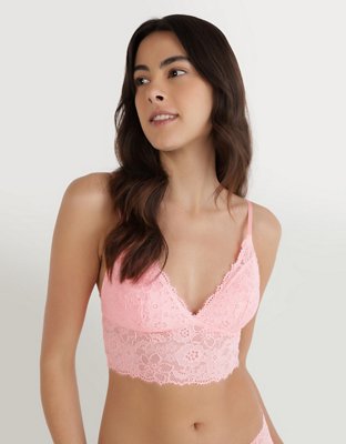 Aerie Baby Pink Lace Bralette Medium Bra