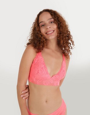 Show Off Bralette con Escote Profundo, Relleno y Encaje Tropicool