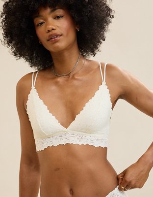 Show Off Rosey Lace Padded Plunge Bralette | Aerie