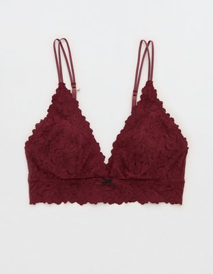 Show Off Rosey Lace Padded Plunge Bralette | Aerie