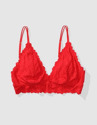 Show Off Rosey Lace Padded Plunge Bralette