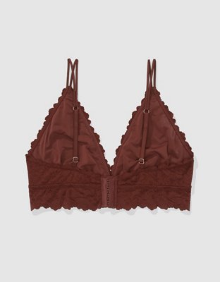 Show Off Bralette con Escote Profundo, Relleno y Encaje Rosey