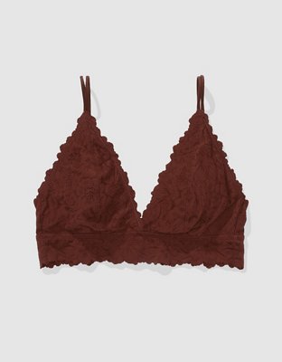 Show Off Bralette con Escote Profundo, Relleno y Encaje Rosey