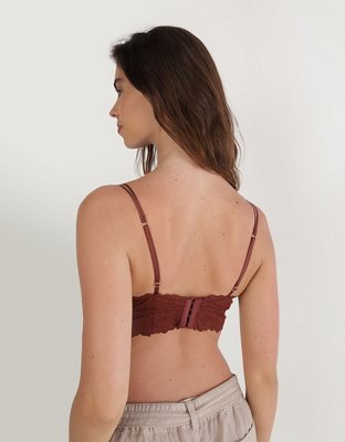 Show Off Bralette con Escote Profundo, Relleno y Encaje Rosey