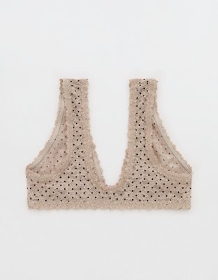 Show Off Flocked Vintage Lace Plunge Bralette