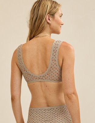 Show Off Flocked Vintage Lace Plunge Bralette
