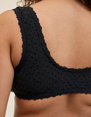Soutien-gorge léger plongeant en dentelle rétro floquée Plein la vue