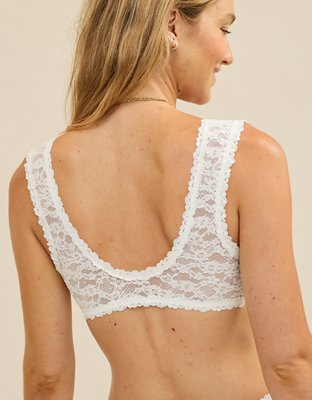 Show Off Flocked Vintage Lace Plunge Bralette