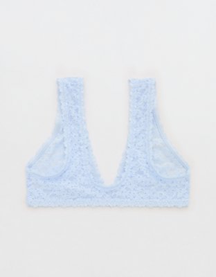 Show Off Flocked Vintage Lace Plunge Bralette