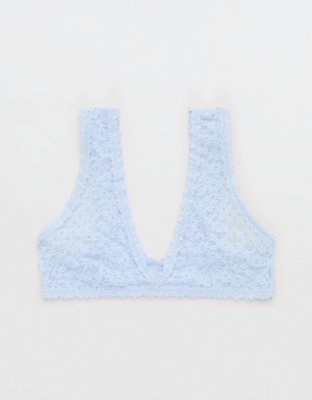 Show Off Flocked Vintage Lace Plunge Bralette