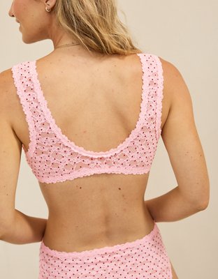 Show Off Flocked Vintage Lace Plunge Bralette
