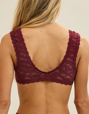 Show Off Flocked Vintage Lace Plunge Bralette