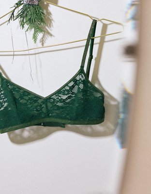 Soutien-gorge léger triangulaire en dentelle rétro brillant Plein la vue