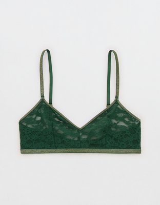 Soutien-gorge léger triangulaire en dentelle rétro brillant Plein la vue