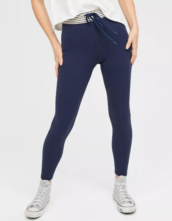 OFFLINE By Aerie Ribbed Drawcord Legging