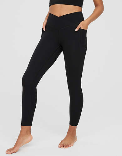 OFFLINE By Aerie Real Me High Waisted Crossover Rib Super Flare Legging