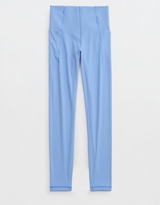 aerie, Pants & Jumpsuits, Aerie Nwt Offline Real Me 78 Hirise Legging  Short Inseam Steel Blue Large