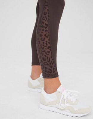 A2Y Women's Brushed Microfiber Leopard Print Wide Waistband Full Length Leggings  Brown XL 
