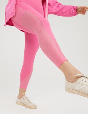 Arie tan leggings with mesh on thighs and lower legs