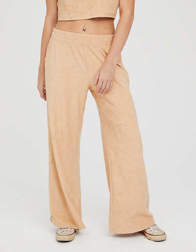OFFLINE By Aerie Summer Lights Terry Smiley® Wide Leg Pant