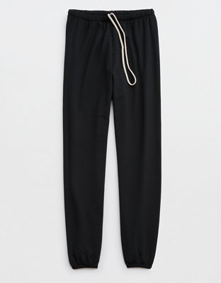 WIDE-LEG FLEECE SWEATPANT / BLACK