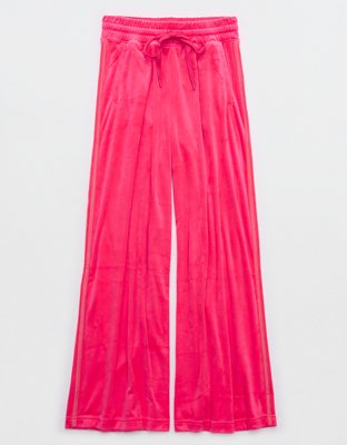 OFFLINE By Aerie Bright Lights Velour Wide Leg Pant