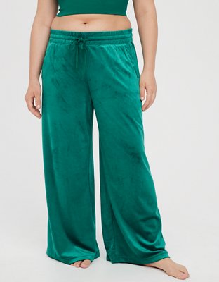 OFFLINE By Aerie Bright Lights Velour Wide Leg Pant