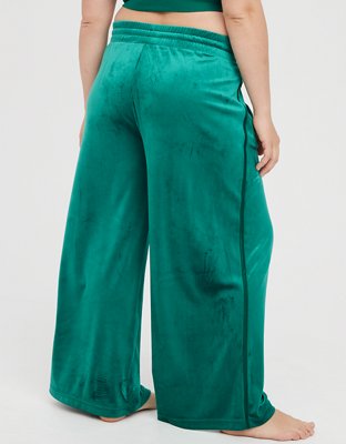 OFFLINE By Aerie Bright Lights Velour Wide Leg Pant