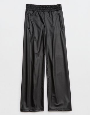 Beaufille // Black Faux Leather Veritas Flared Trouser – VSP