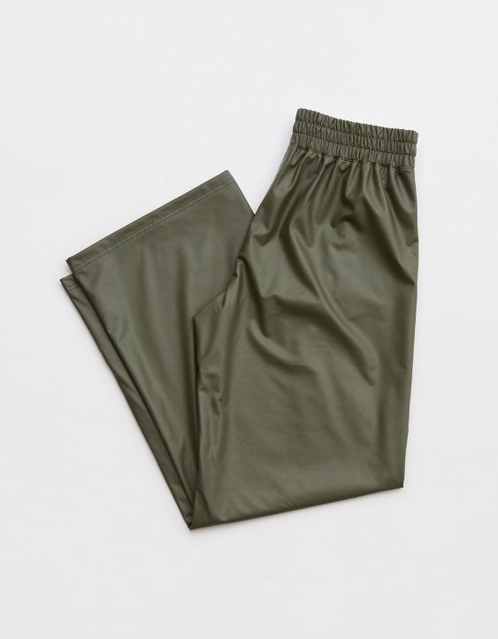 OFFLINE By Aerie Real Luxe Faux Leather Wide Leg Pant