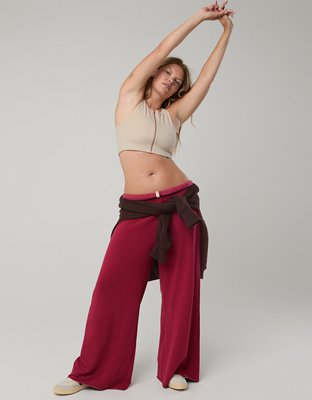 OFFLINE By Aerie OTT Pantalón Super Wide Leg de Fleece