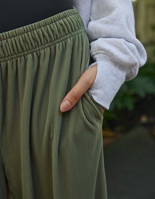 OFFLINE By Aerie Velour Rib Super Wide Leg Pant