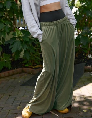 OFFLINE By Aerie Velour Rib Super Wide Leg Pant